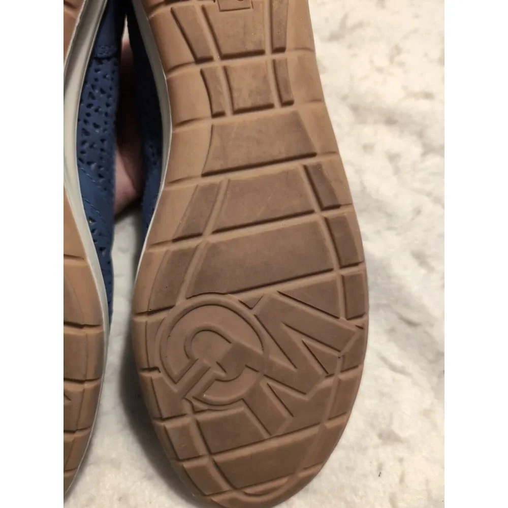 WALKING CRADLES Womens Blue Orleans Wedge Slip On Leather Sneakers Size 8N - Picture 10 of 10